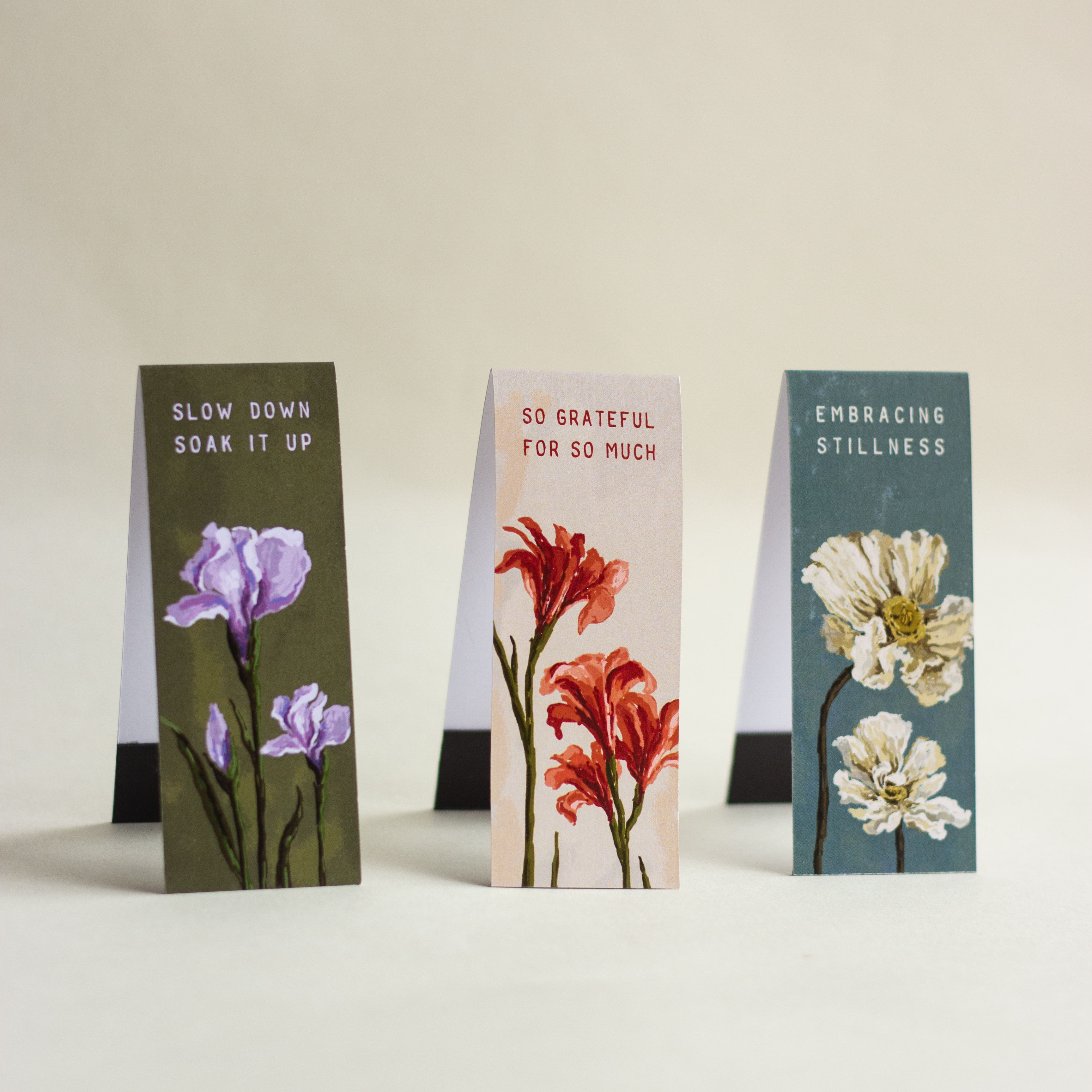 Floral Magnet Bookmarks - Set of 3
