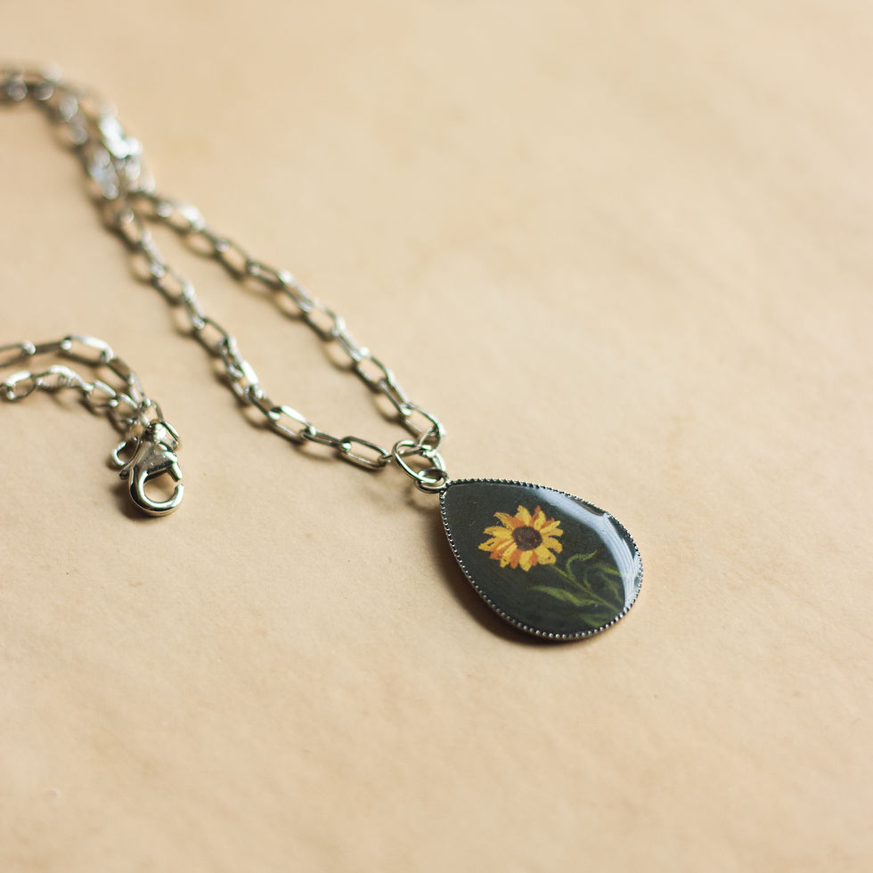 Sunflower drop necklace