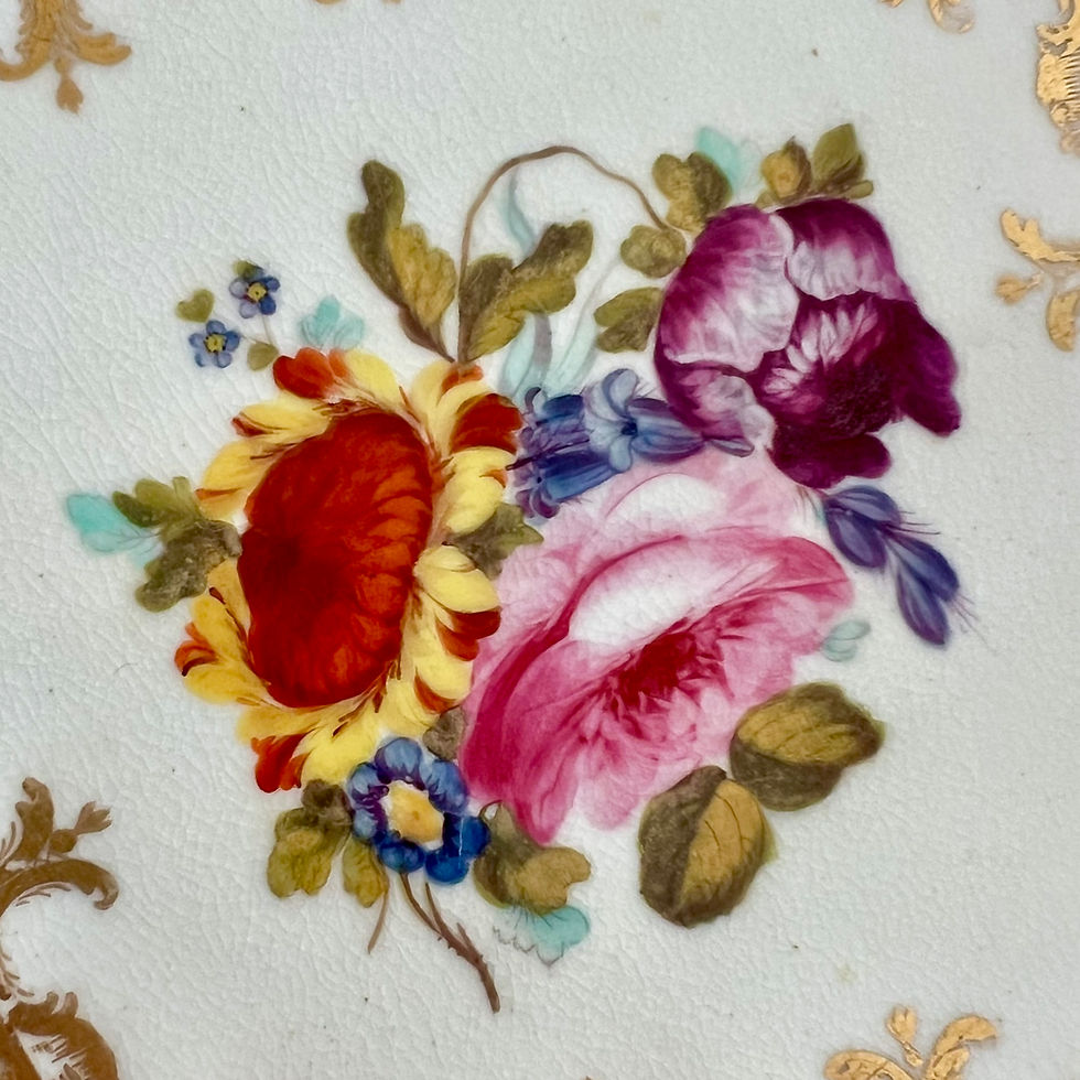 Thumbnail: Bloor Derby shell dish, floral sprigs by Moses Webster, ca 1825