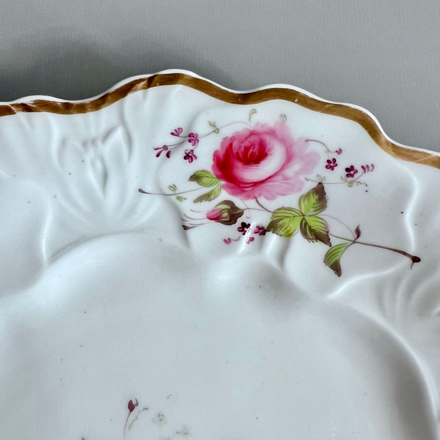 Thumbnail: Samuel Alcock pair of plates, white with flower sprays, ca 1835