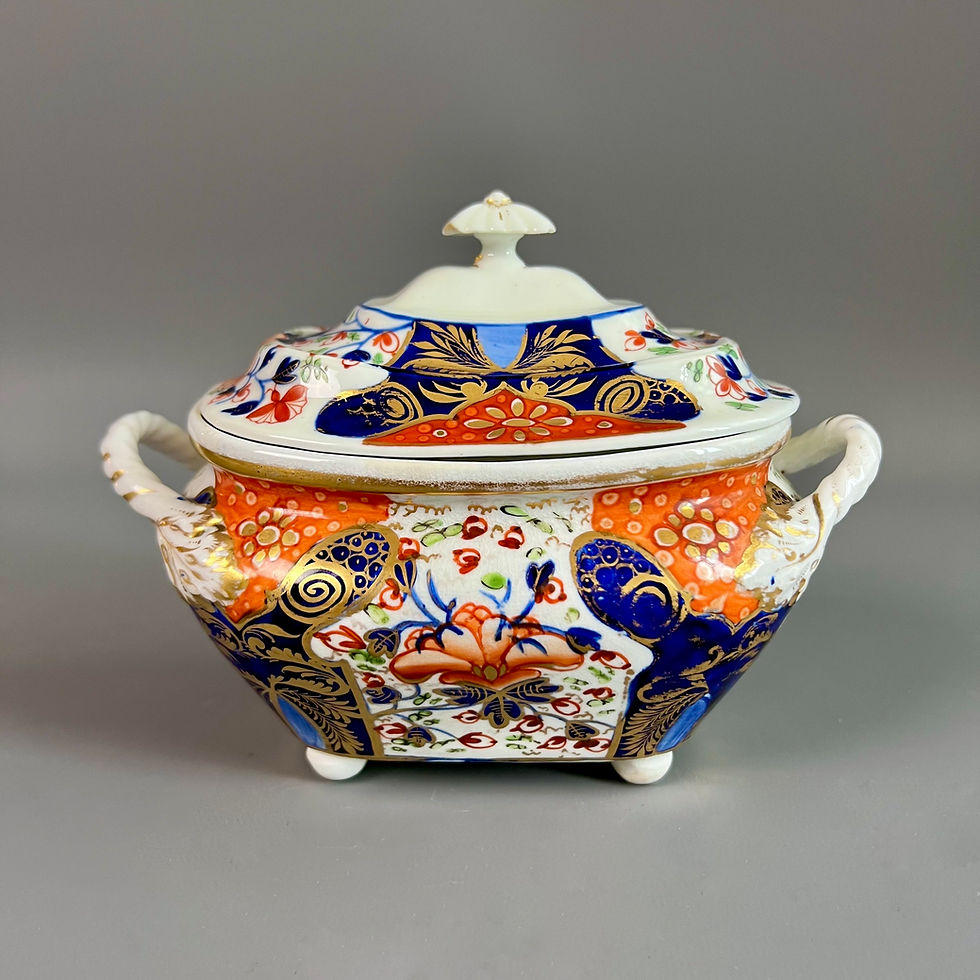 Thumbnail: Bloor Derby tea service, Witches pattern Imari, ca 1825