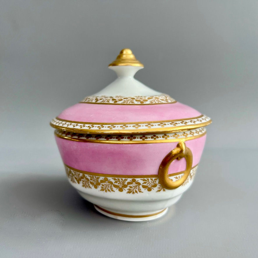 Thumbnail: Flight & Barr solitaire cabaret tea set, Neoclassical pink, ca 1800