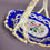 Thumbnail: Samuel Alcock large basket, French blue with rose, ca 1840