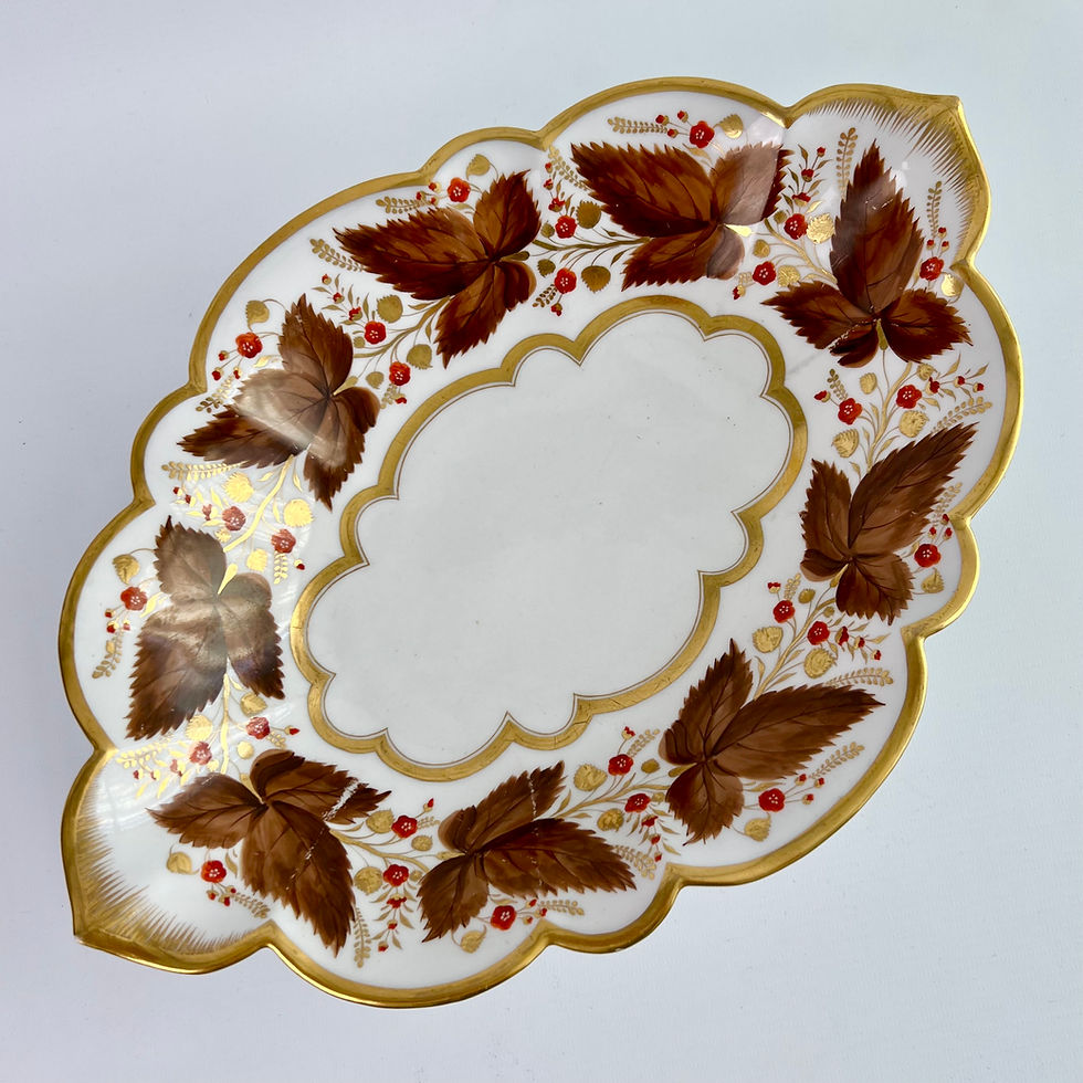 Thumbnail: Flight Barr and Barr dessert service, brown vines and berries, 1815-1820