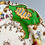 Thumbnail: H&R Daniel plate, pierced shell shape green, flowers, fruits patt.5715, 1835 (2)