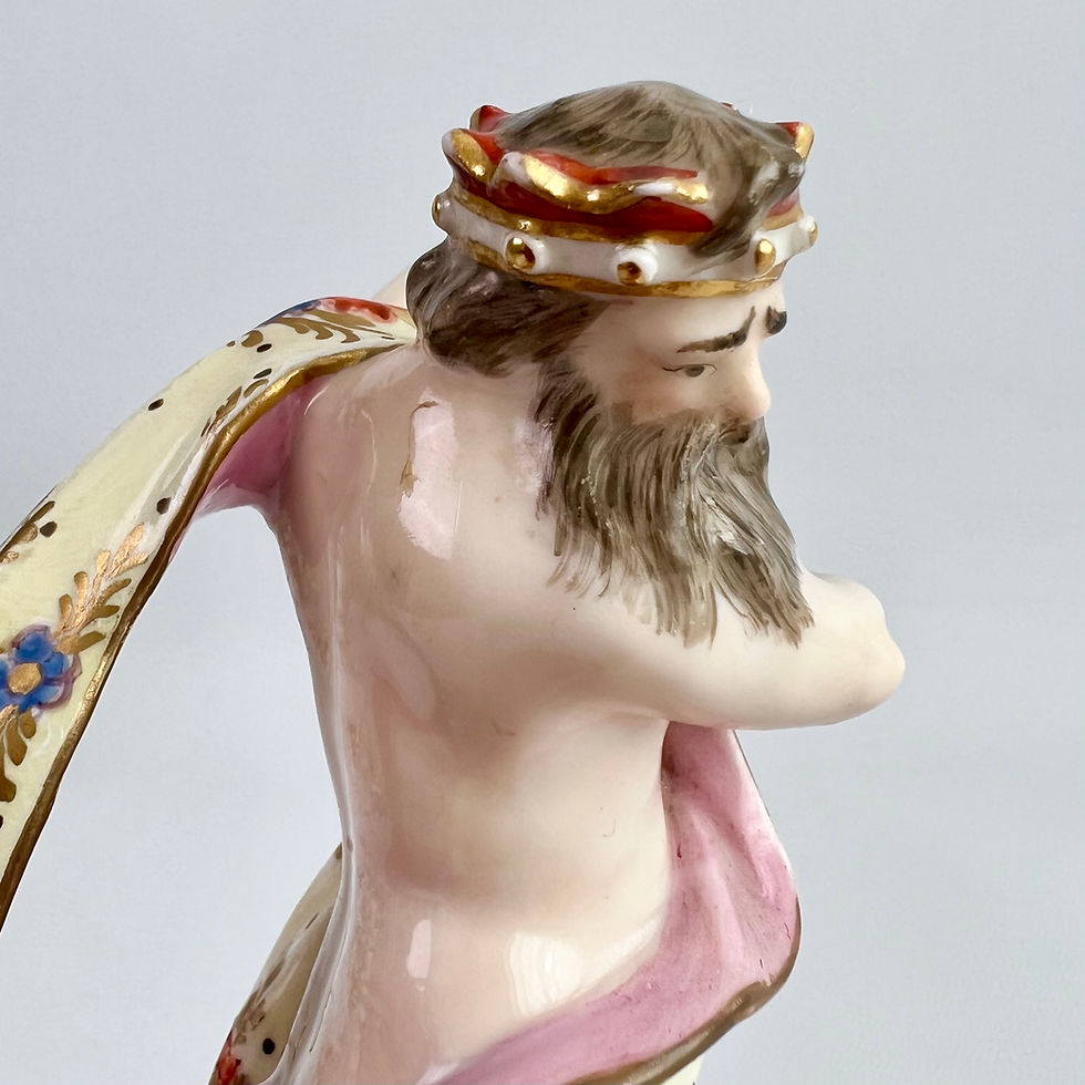 Thumbnail: Derby figure of Neptune and dolphin on a shell, ca 1785