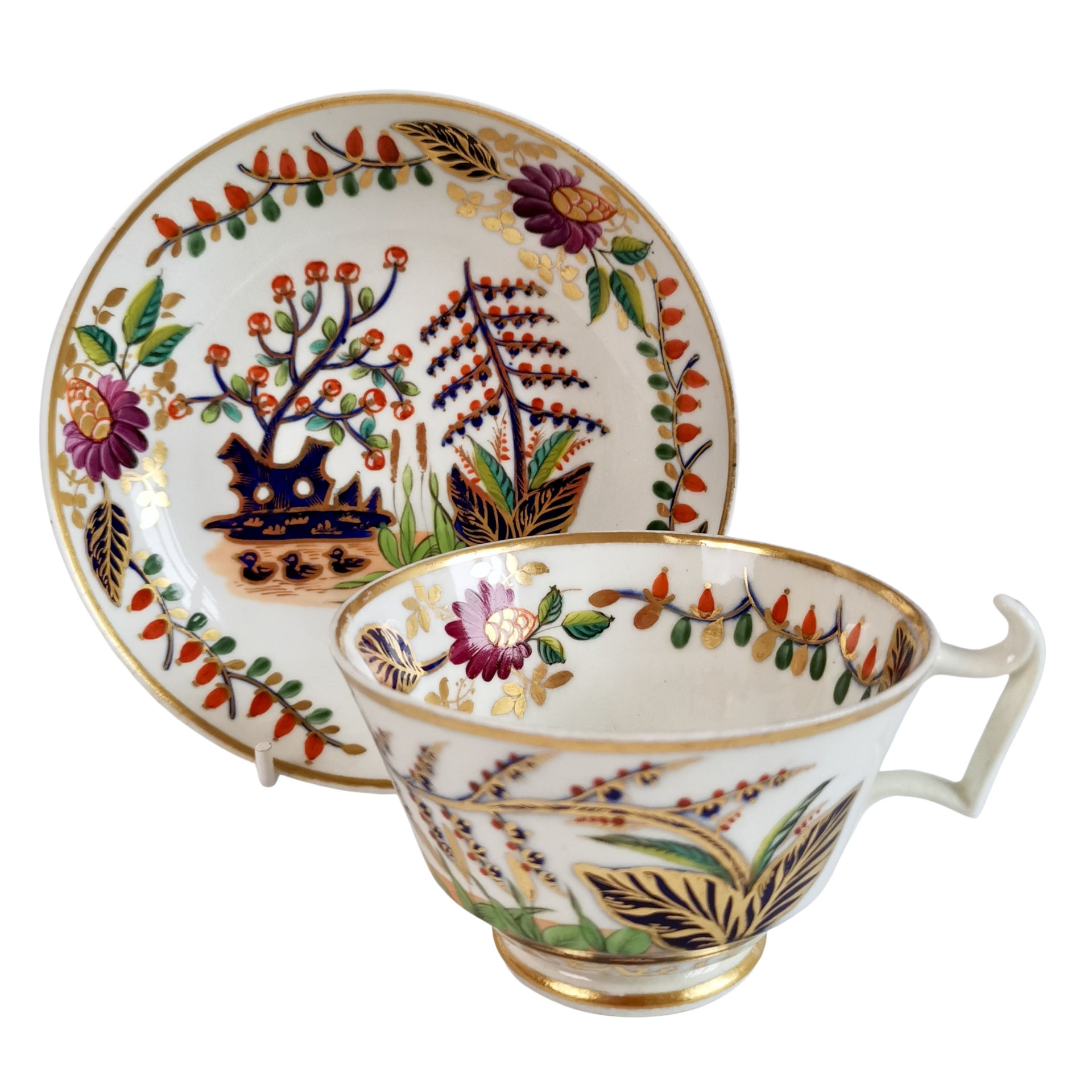 Derby teacup with ducks