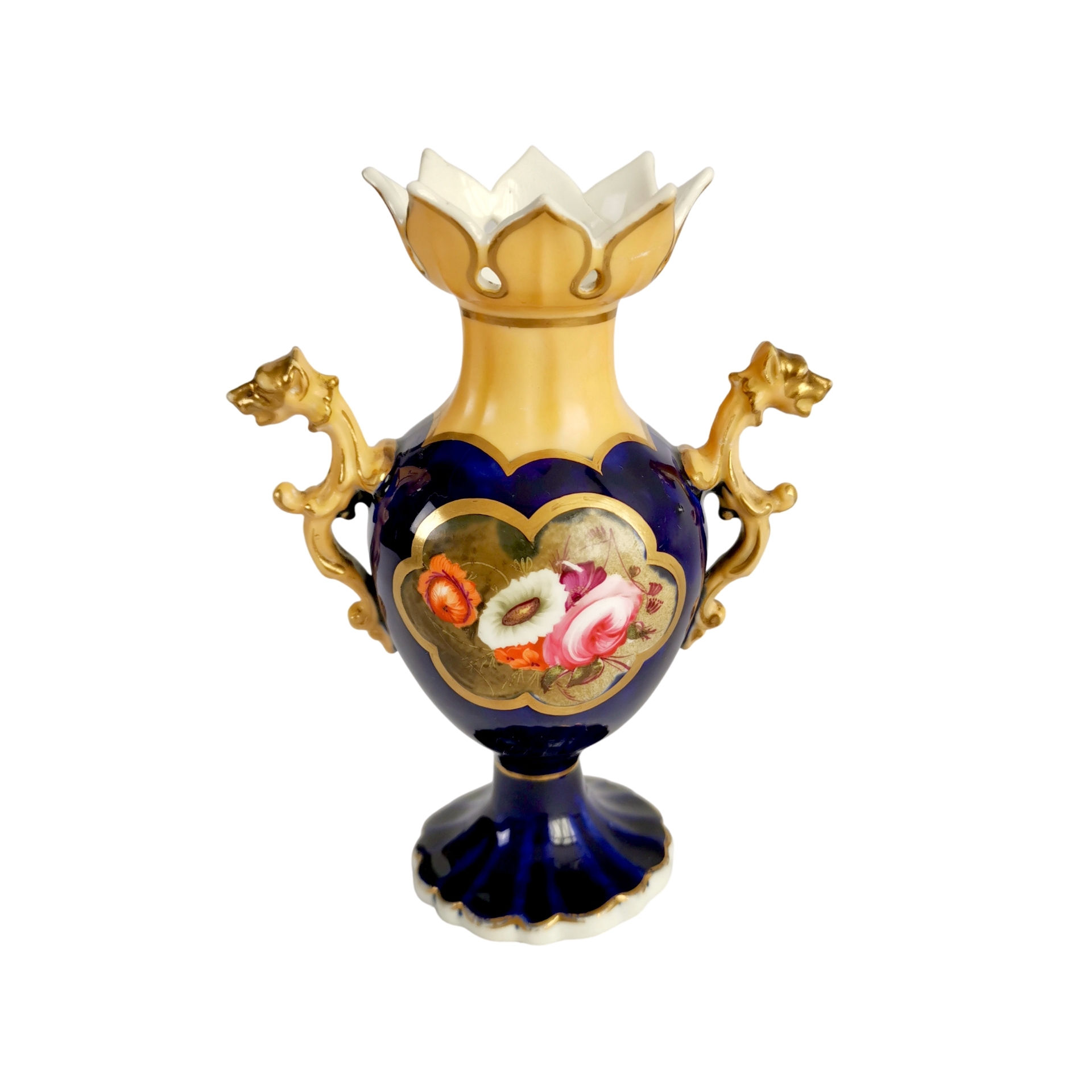 Staffordshire vase with lions