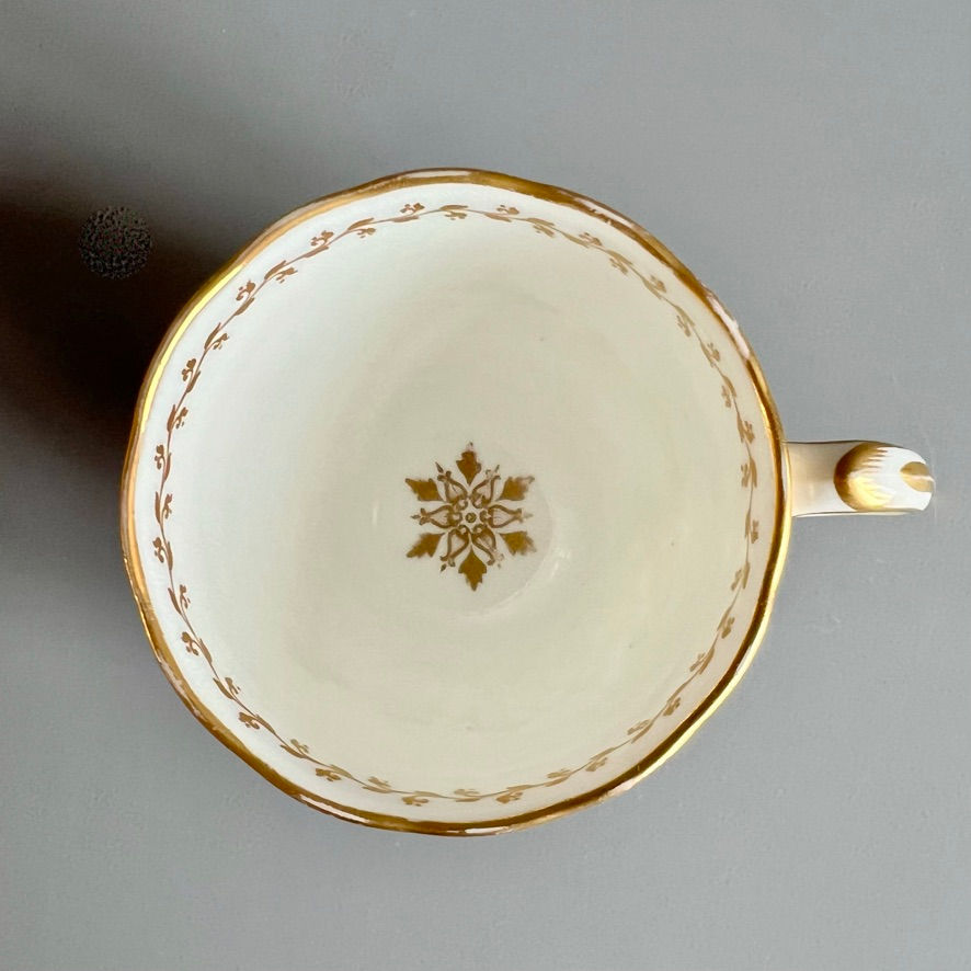 Thumbnail: Samuel Alcock orphaned coffee cup, gilt pebble design, ca 1855
