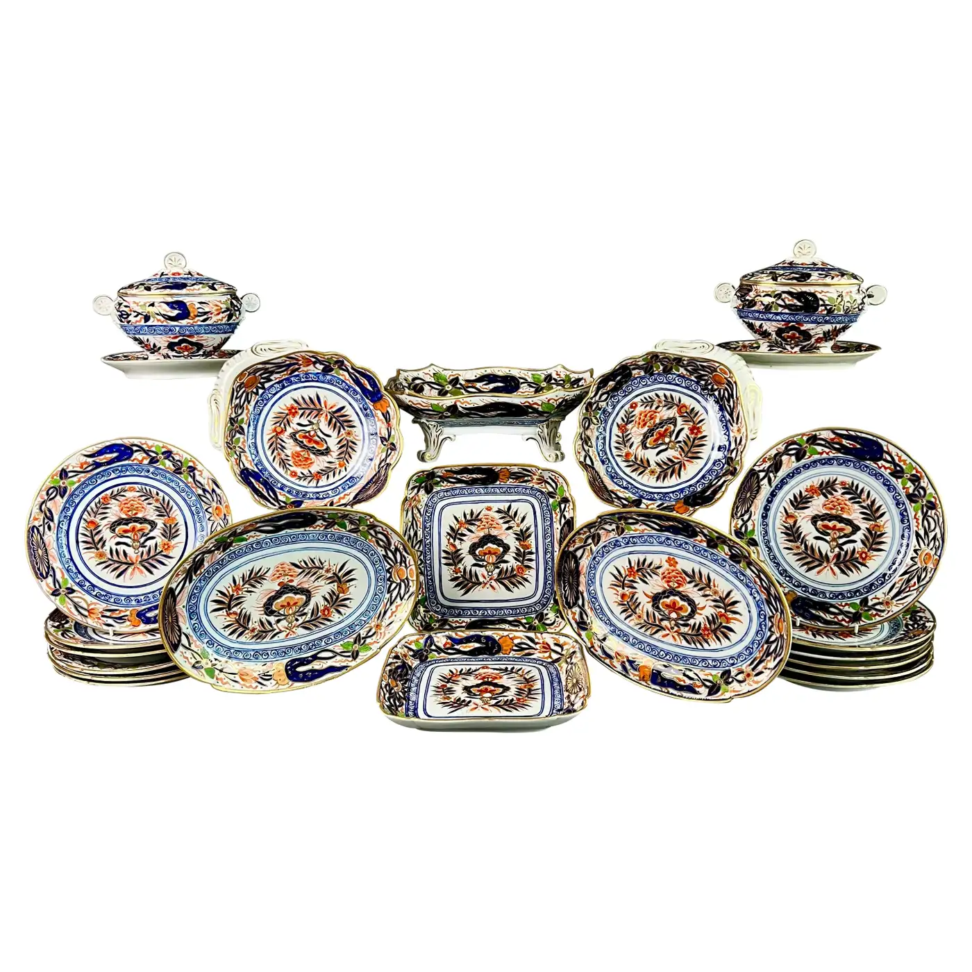 Coalport John Rose dessert service, Imari pattern, ca 1805