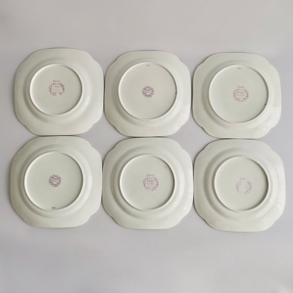 Thumbnail: Spode Felspar dessert service, yellow, butterfly handles, 1822