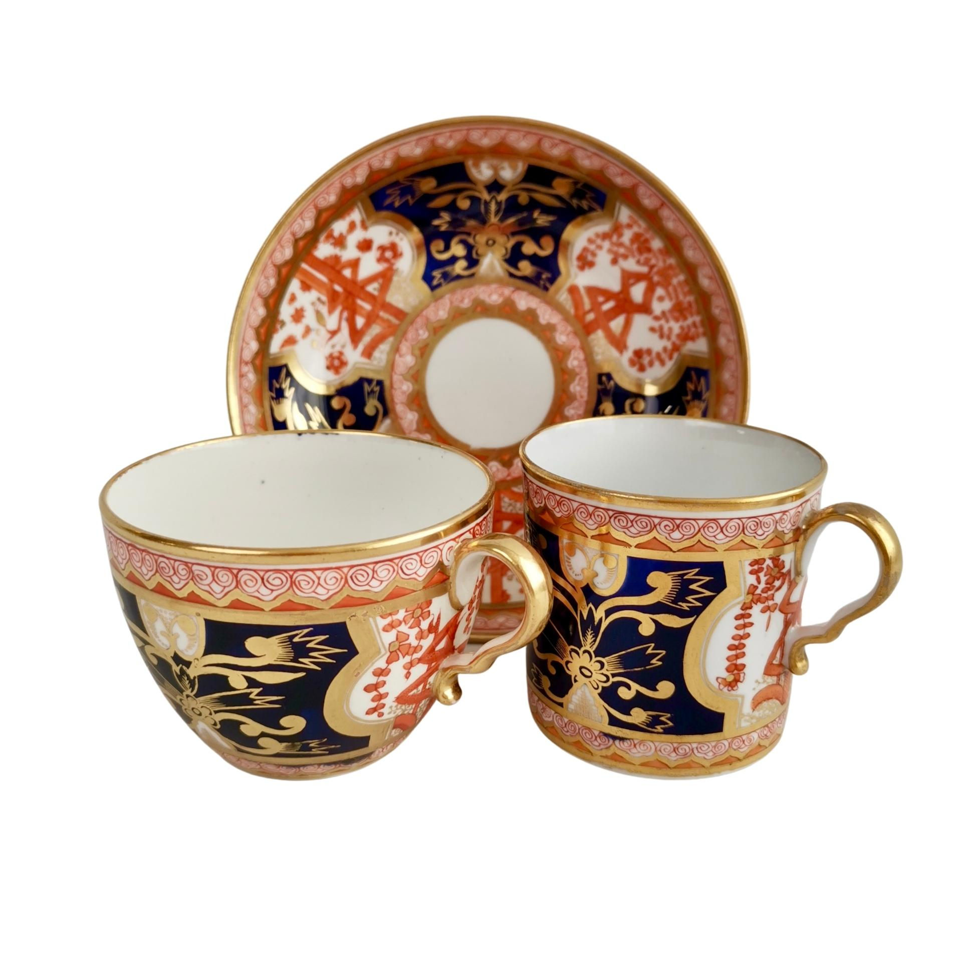 Spode true trio, Dollar pattern no. 715, Imari, ca 1805