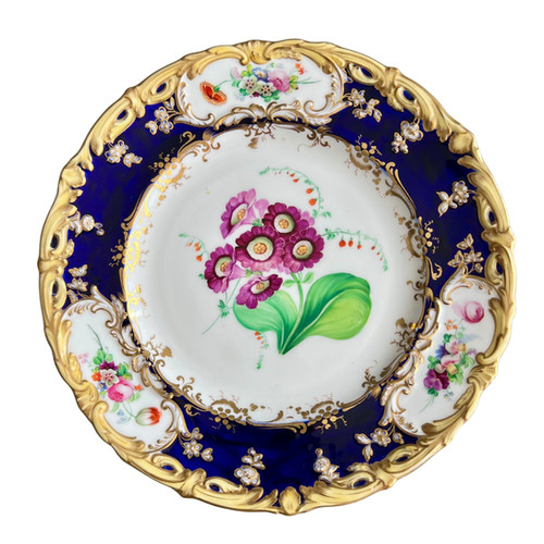 Coalport plate, cobalt blue with primrose by Stephen Lawrance