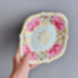 Thumbnail: H&R Daniel serving dish, pink roses and gilt patt. 3785, ca 1822 A/F
