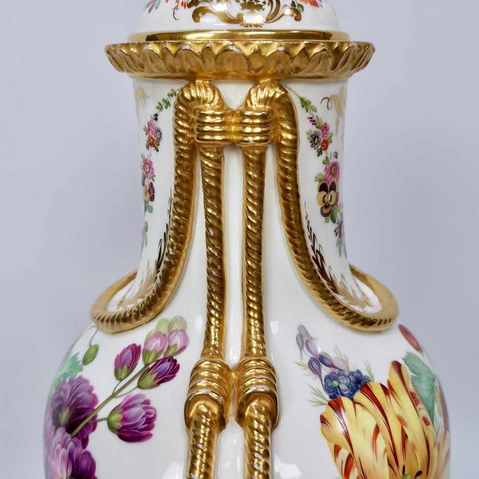 ヴィンテージ COALPORT 水さし Coalport vase, sublime flowers by William Cooke, 1851-1861