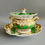 Thumbnail: Samuel Alcock sauce tureen on stand, emerald green with flowers, ca 1825