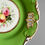 Thumbnail: H&R Daniel plate, pierced shell shape, green, flowers, fruits patt.5250, ca 1835