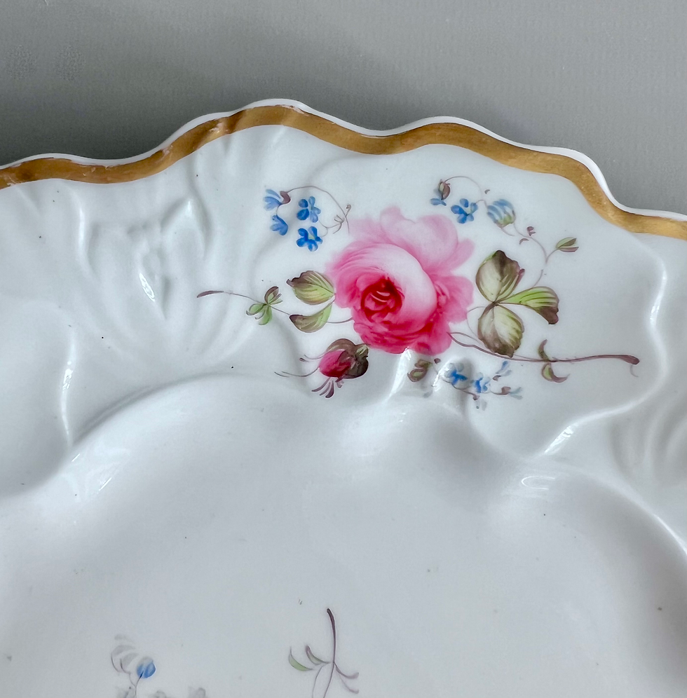 Thumbnail: Samuel Alcock pair of plates, white with flower sprays, ca 1835