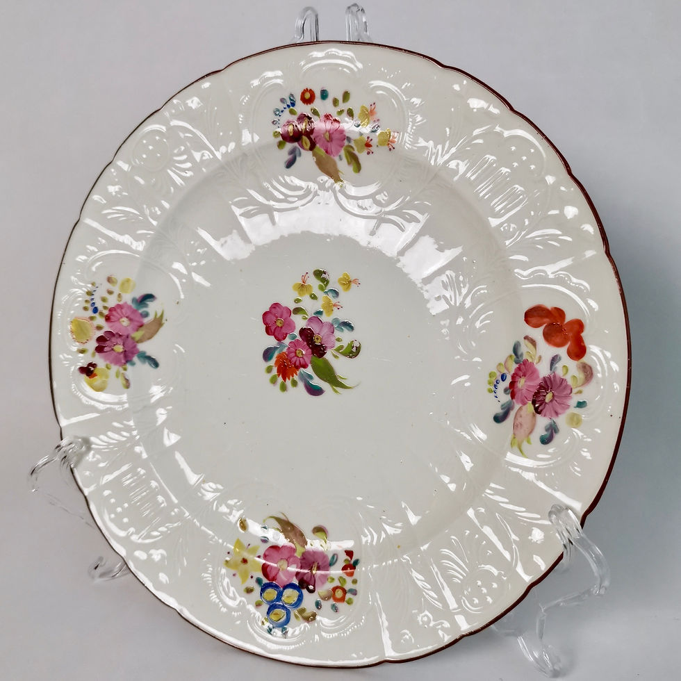 Thumbnail: Coalport John Rose plate, Dulong blind moulded, ca 1815