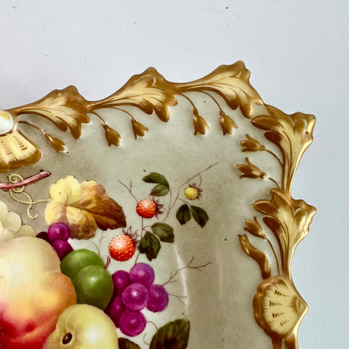 Chamberlains Worcester porcelain basket, fruits Thomas Steele