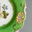 Thumbnail: H&R Daniel plate, pierced shell shape, green, named flower patt.5801, ca 1835