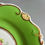 Thumbnail: H&R Daniel plate, pierced shell shape, green, flowers, fruits patt.5250, ca 1835
