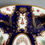Thumbnail: Coalport teapot stand, cobalt blue, gilt and birds, ca 1815