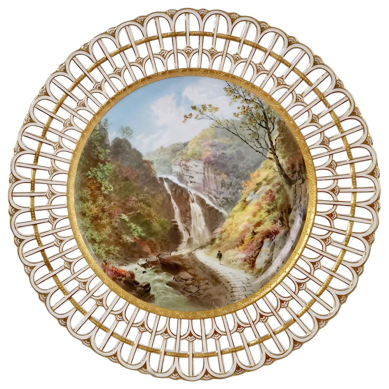 Minton plate, signed J. Evans