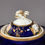 Thumbnail: Samuel Alcock tête-à-tête tea set, cobalt blue, gilt, flowers and birds, ca 1830