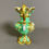 Thumbnail: Samuel Alcock serpent handle vase, green Rococo Revival with landscape, ca 1832