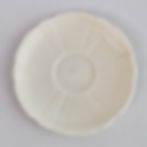 Thumbnail: Belleek teacup, white and pink lustre Echinus, 1st BM 1878