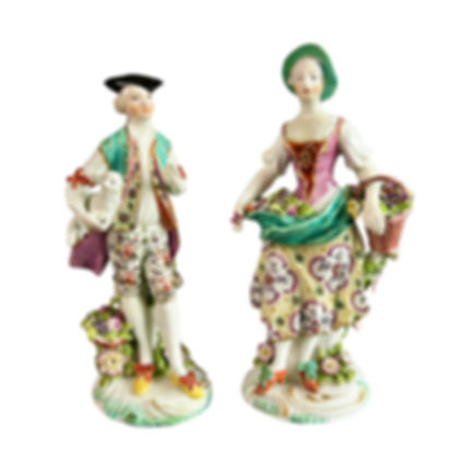 Derby pair of figures, Gallant and Lady attired as Shepherds, 1756-1769