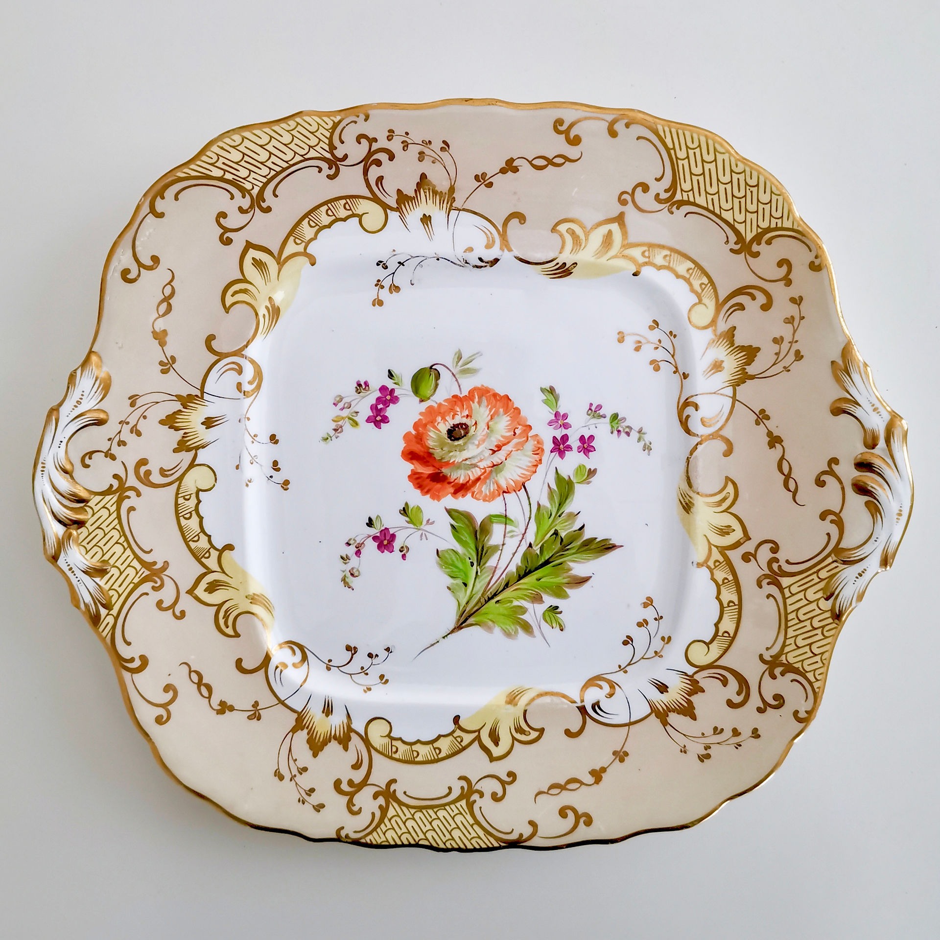 Samuel Alcock cake plate, ca 1845