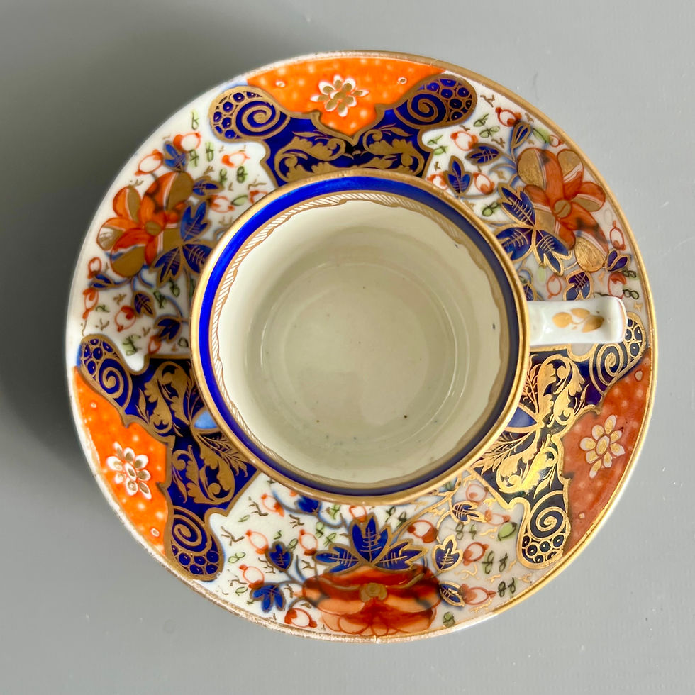 Thumbnail: Bloor Derby coffee cup, Witches pattern Imari, ca 1825 A/F