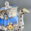 Thumbnail: Rockingham teapot, French blue, pale yellow flowers, 1830-1835