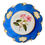 Thumbnail: H&R Daniel plate, pierced shell shape, royal blue, named pink flower, ca 1835