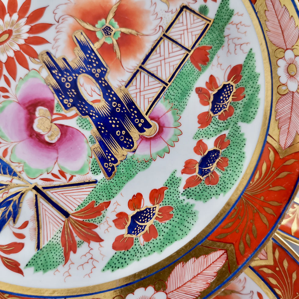 Thumbnail: Set of 8 Barr Flight & Barr plates, Imari Fence pattern, 1811-1813