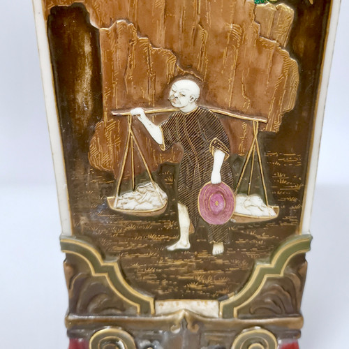 Royal Worcester garniture of vases, Japan style, Hadley and