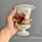 Thumbnail: English garniture of 5 vases, white with fruits, 1820-1825