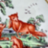 Thumbnail: Worcester deep plate, Aesop three foxes, ca 1780