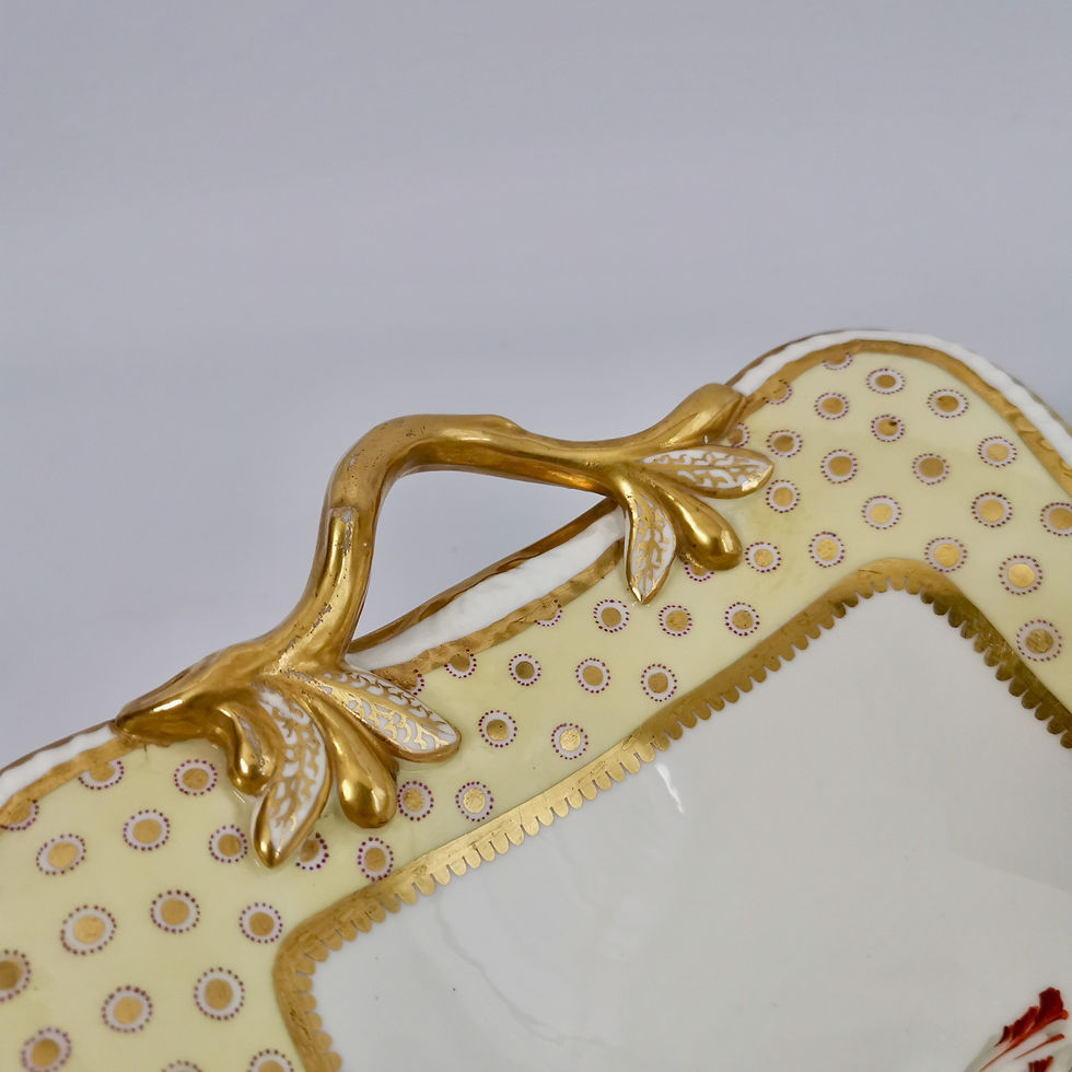 Thumbnail: Spode Felspar dessert service, yellow, butterfly handles, 1822