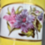 Thumbnail: Derby pair of cache pots, yellow, flowers by W. Billingsley, c1795