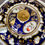 Thumbnail: Samuel Alcock solitaire tea set, cobalt blue, gilt vines and flowers, ca 1825