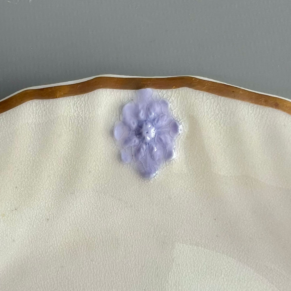 Thumbnail: H&R Daniel plate, patt. 4019, florals and purple sprigs, 1824 (2)