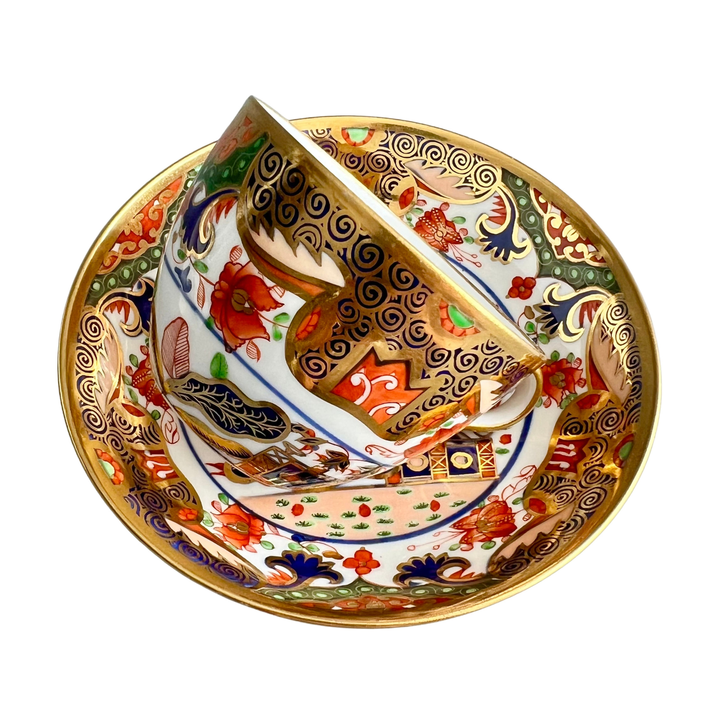 Spode teacup, Imari Tobacco Leaf pattern 967, ca 1810 (4)