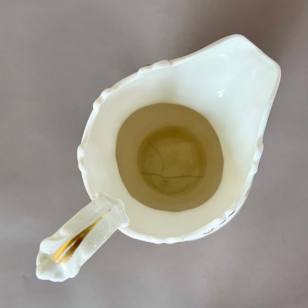 Thumbnail: Samuel Alcock cream jug, maroon with flower reserves, ca 1830