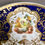 Thumbnail: Samuel Alcock true trio, half orange shape, cobalt blue, gilt, landscapes, c1825