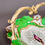 Thumbnail: Samuel Alcock basket, apple green with bird painting, ca 1840