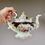 Thumbnail: Samuel Alcock teapot, cobalt blue, gilt and flowers, ca 1837