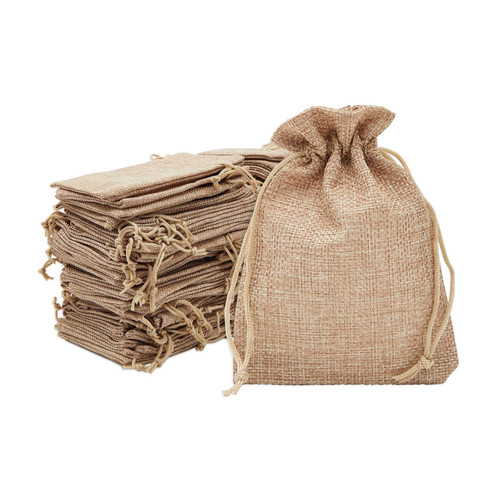 Brown Burlap Draw String Bags | Waxsealstt Designs